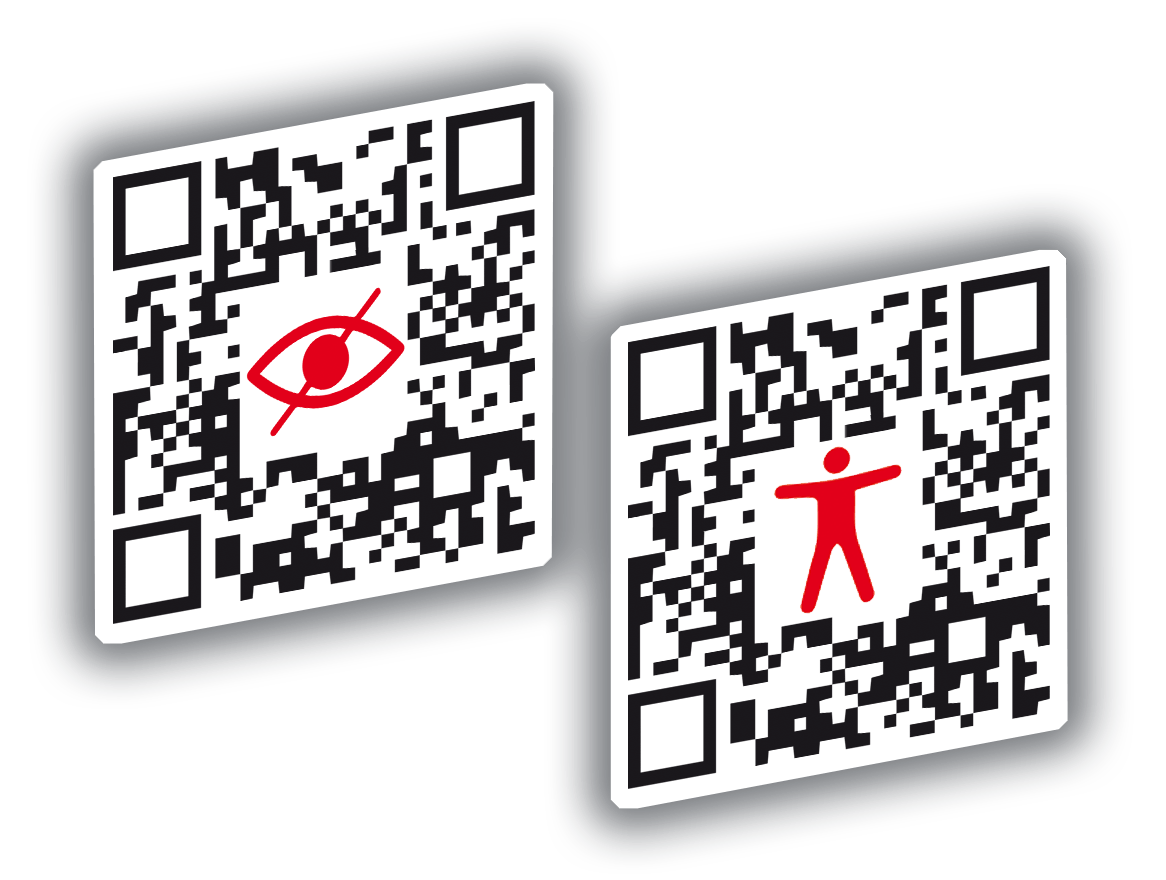 Códigos QR identificados para personas con Discapacidad Visual y con el símbolo de Accesible para Todos