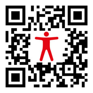 Código QR Identificado para acceder al folleto Guía de Bienvenida a ISS adaptado para personas con Discapacidad Visual, Auditiva y Dificultad de Comprensión Lectora